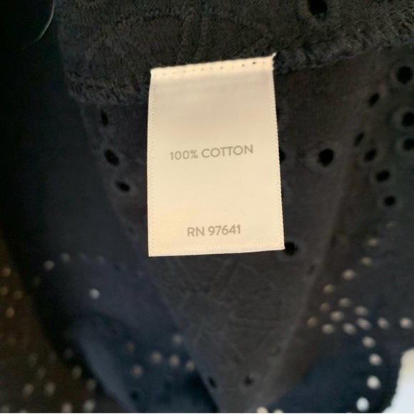 J. Jill women's 'Pacific' navy shift dress with eyelet trim sz small - Picture 7 of 8